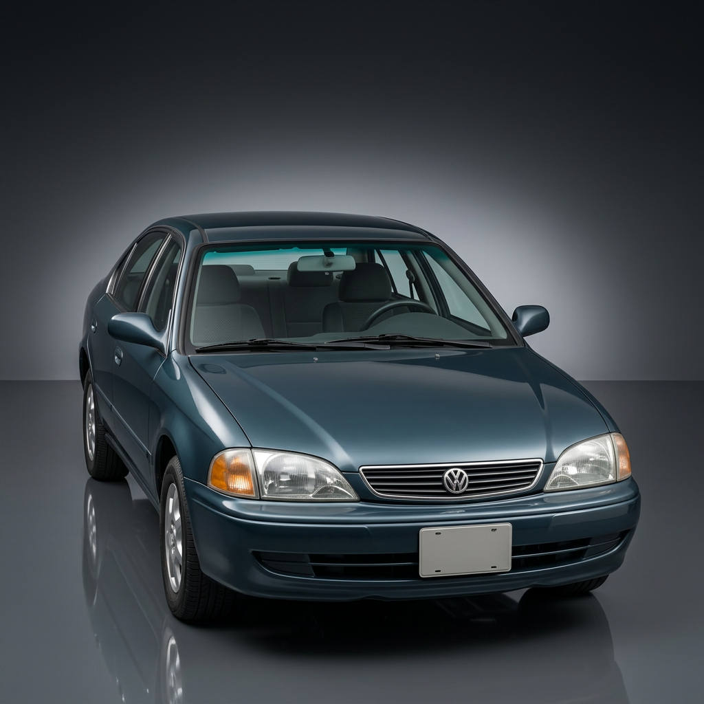 Sedan on a dark studio backdrop